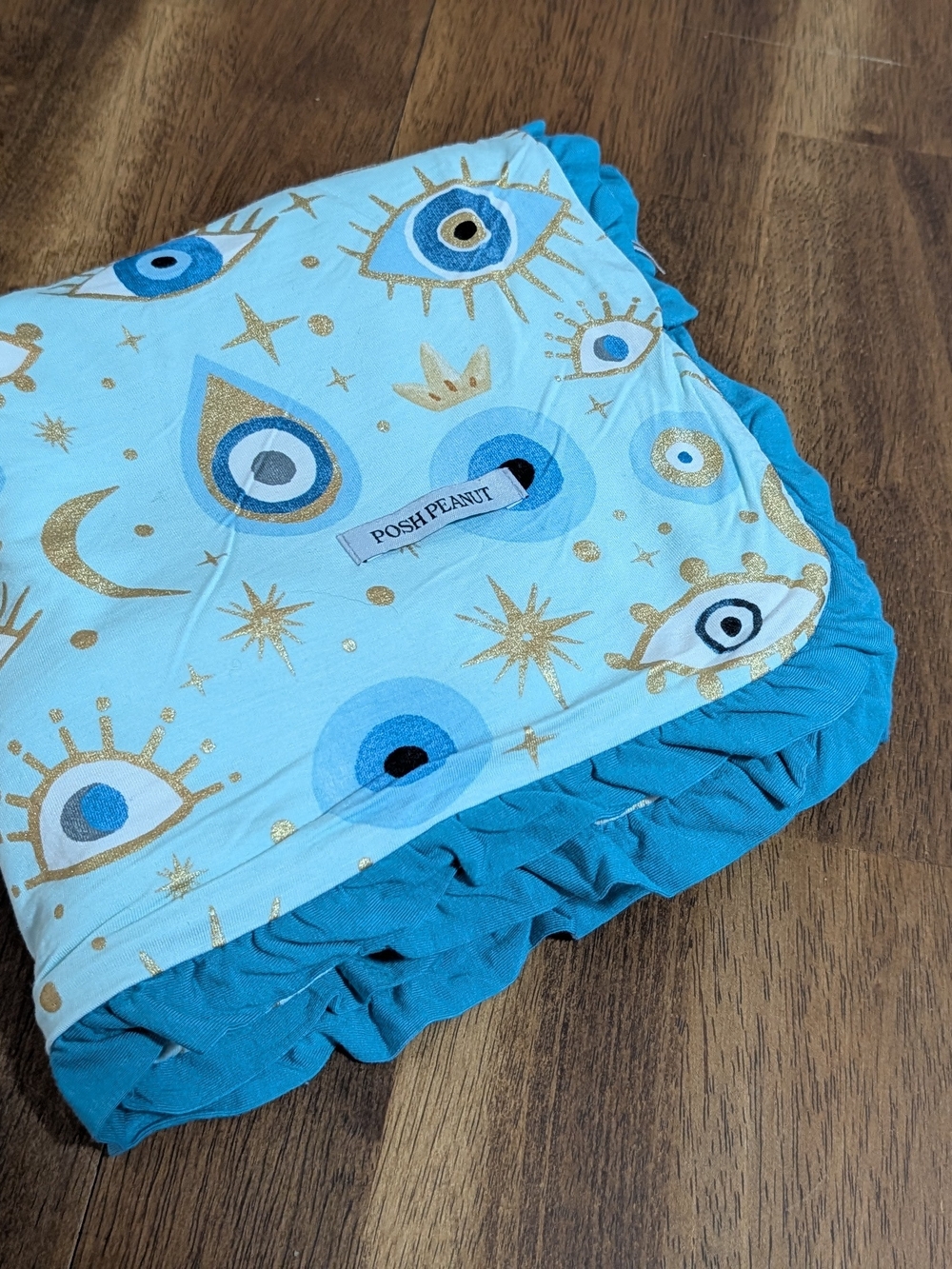 Posh Peanut Blue Evil Eye Swaddle Blanket